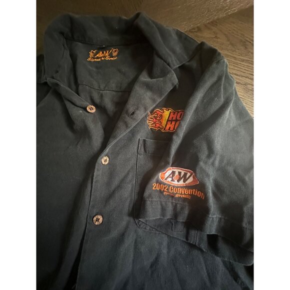 A&W Signature Series Mens Silk Button-Up Shirt "Hotter Than Hotter" Black M 2002 - Picture 9 of 11